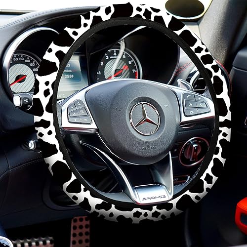 Miniatura 3 de Frienda Juego completo de 13 fundas de asiento de automóvil con estampado de vaca para mujeres y hombres, accesorios de automóvil con estampado de