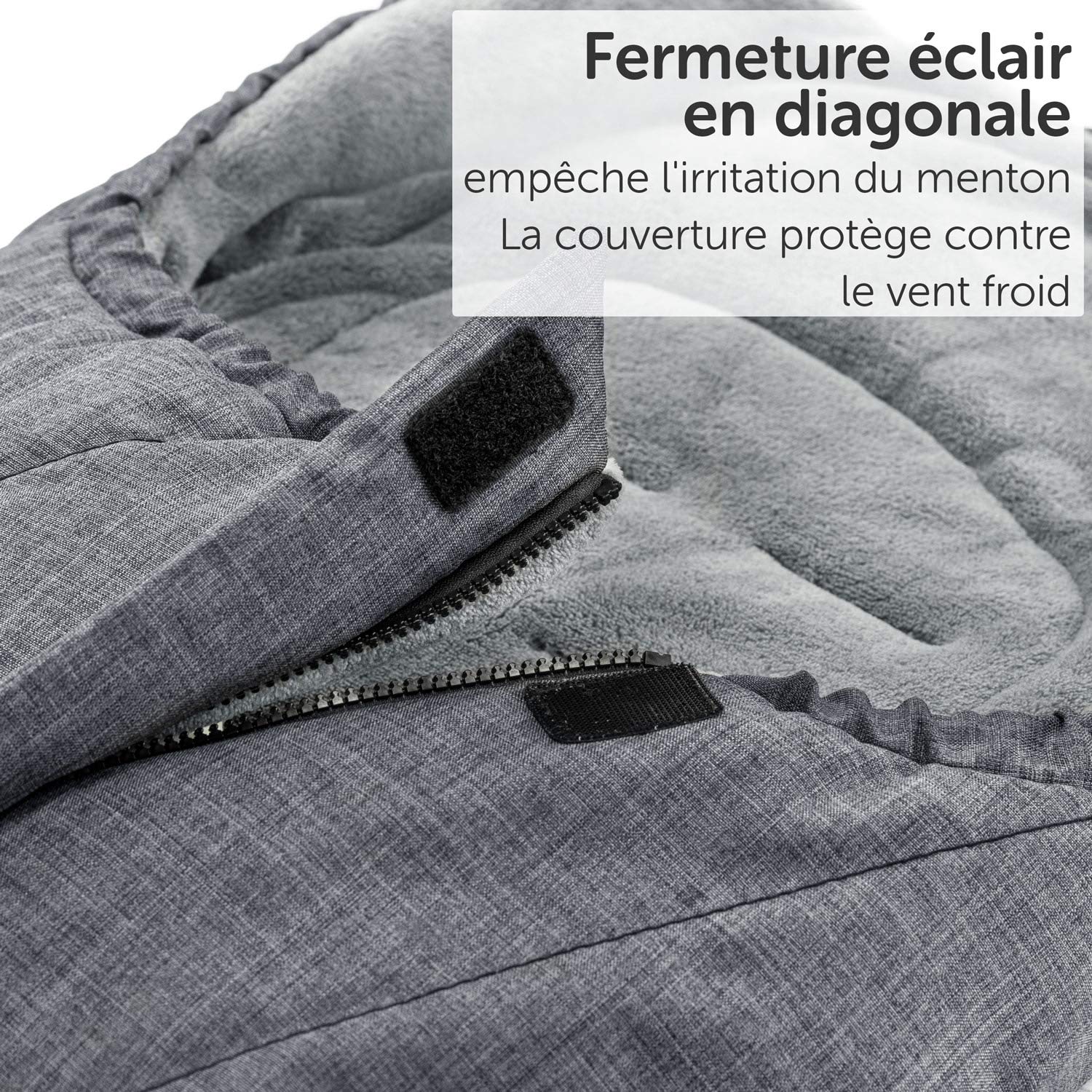 Chancelière Universelle pour Siège-Auto et Cosy | Chancelière Bébé Hiver Tissu Deluxe Polaire Thermique doux et chaud, Capuche momie et sac - Couleur Gris mélange