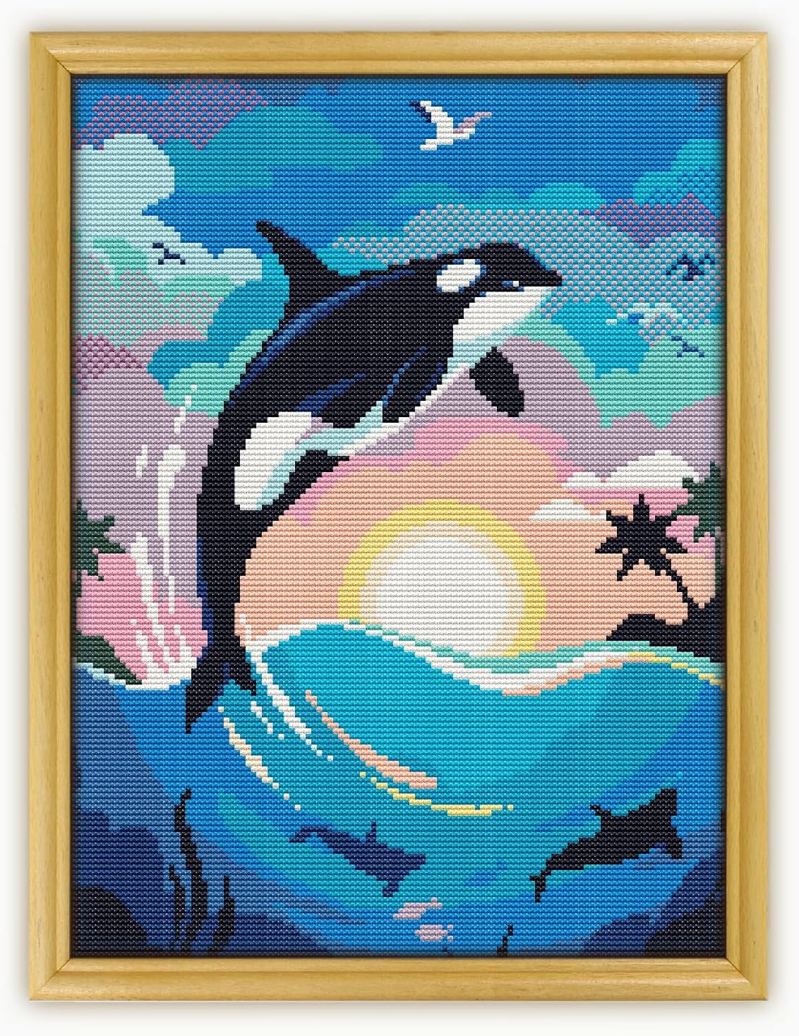Killer Whale CS1273-2 - Counted Cross Stitch Pattern. Only Printed Pattern Inside. No Fabric, Threads, Needles, Hoops.