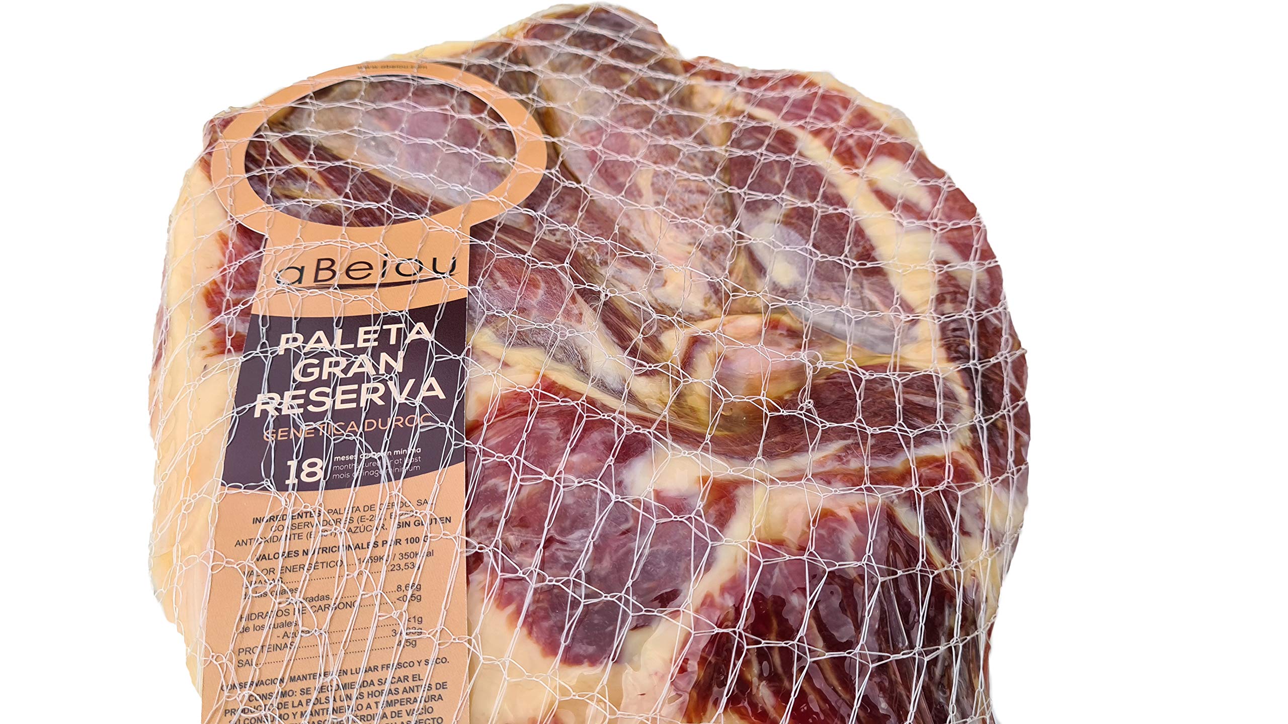 Prosciutto GRAN RISERVA DUROC PREMIUM (Spalla) Crudo Disossato 2,3 kg — Stagionatura +18–20 Mesi — Guijuelo Spagnolo — Sottovuoto — Jamón Serrano — aBeiou