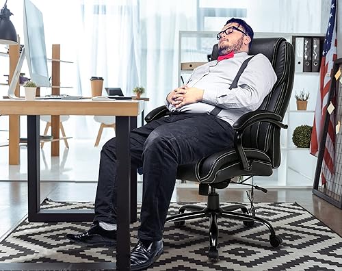 Miniatura 3 de Silla de oficina grande y alta, silla de oficina de masaje ejecutivo de 500 libras, escritorio de computadora de altura ajustable, silla de trabajo
