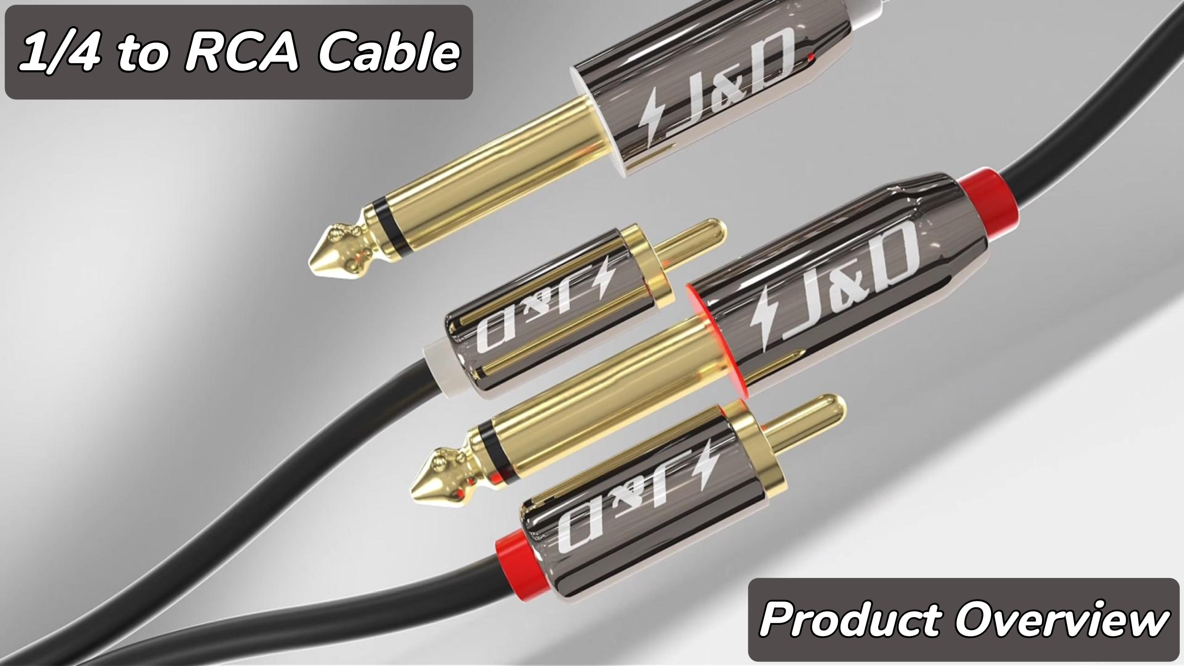 Amazon.com: J&D 1/4 to RCA Cable, Gold Plated Copper Shell Heavy
