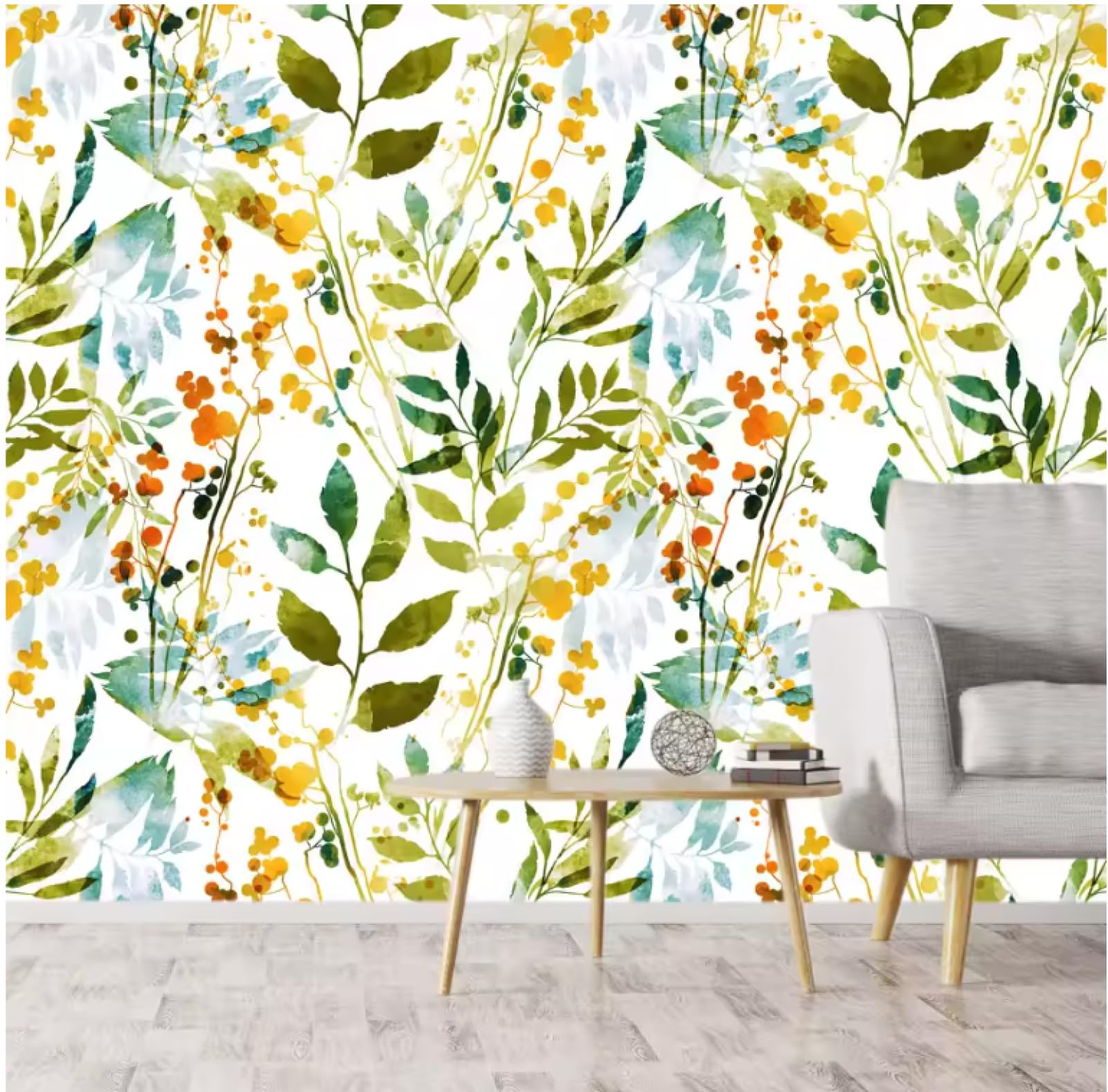 Tapety wystrój domu salon dekoracja zielony liść murale ścienne 3D tapeta, 3D, 250 x 175 cm
