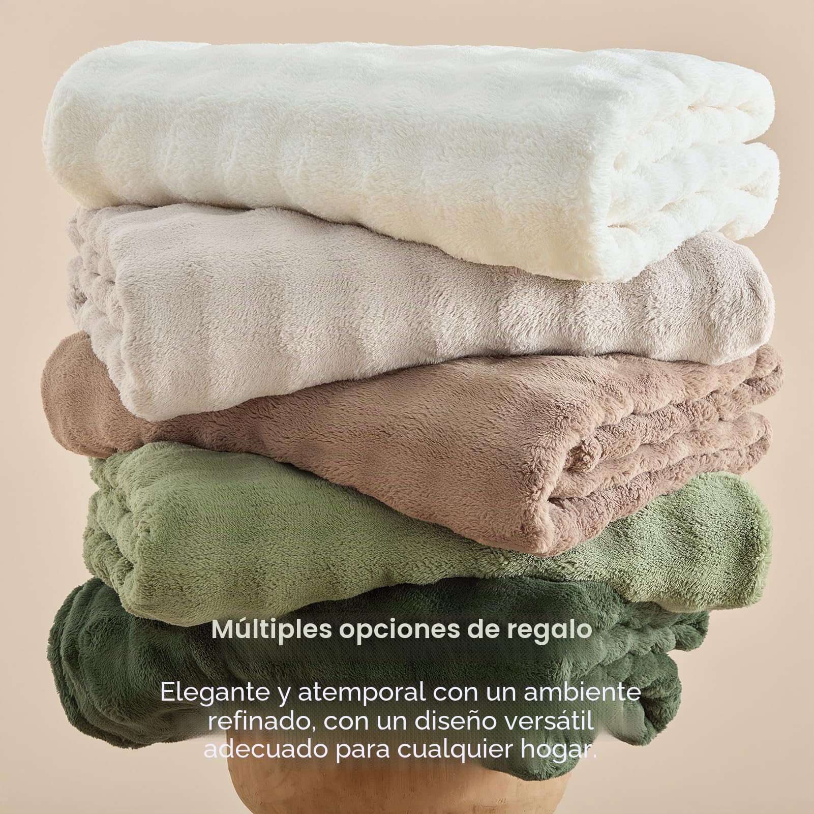Topfinel Manta Termica Polars,Tela de Burbujas Termica Suave y Segura,Oeko-Tex,Apta para Cama 180, Mantas de Cama de Invierno Aptas para Bebe Perro y Gato en Sofa Picnic y Playa,Marrón,130 x 150 CM