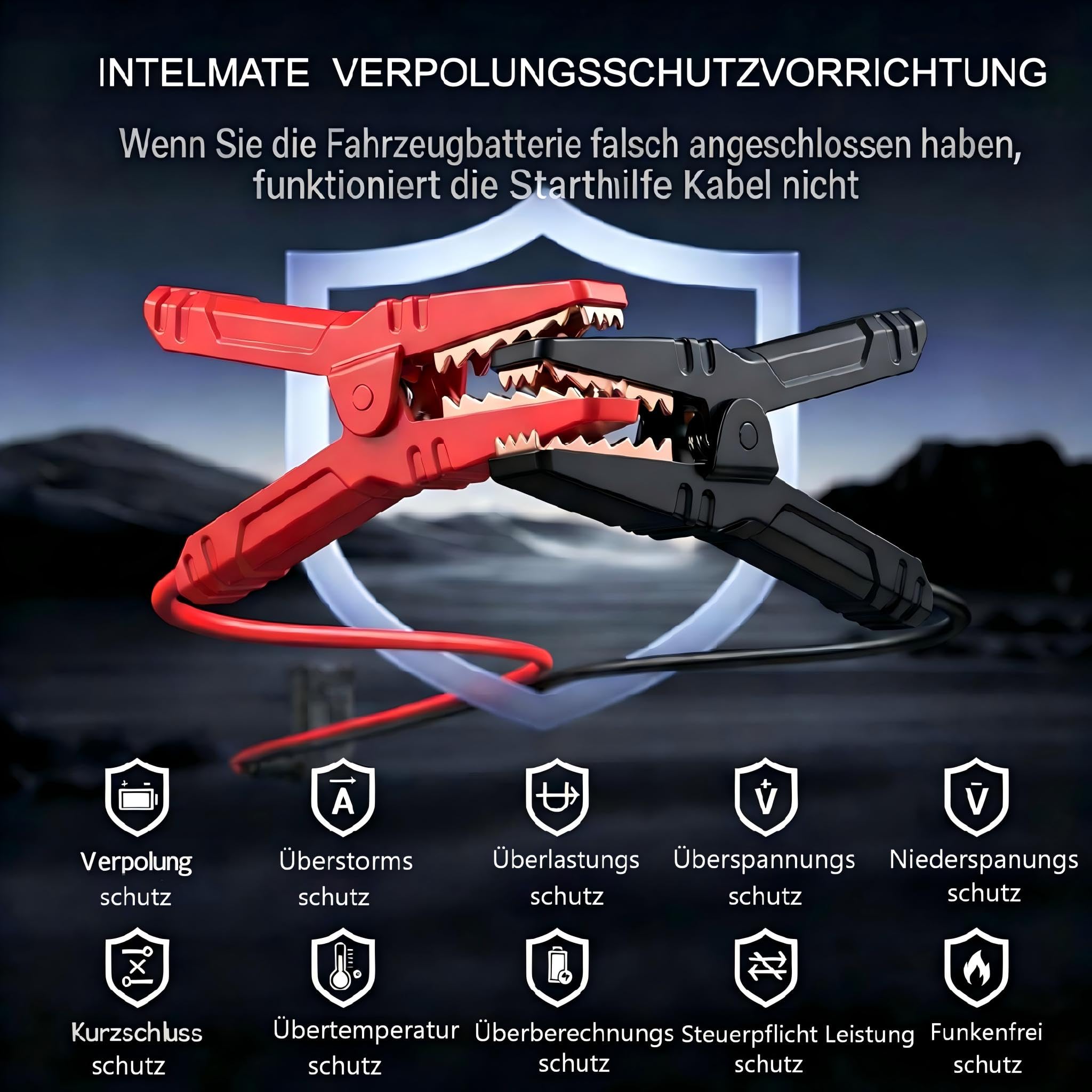 7000A Starthilfe Powerbank für PKW mit Kompressor für 12V Autos | 8000mAh 150PSI Handgriff Auto Starthilfe Powerbank für 8L Benzin & 6.5L Diesel, Jump Starter mit 3 USB-Ausgägen, LED-Licht