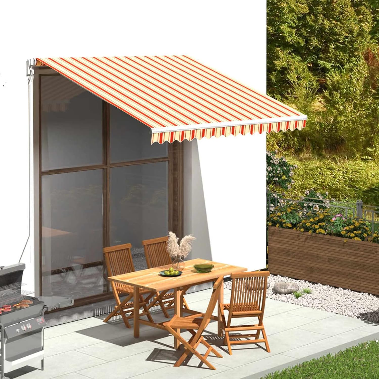 Tela de repuesto Homgoday para toldo 3x2,5 m amarillo/naranja
