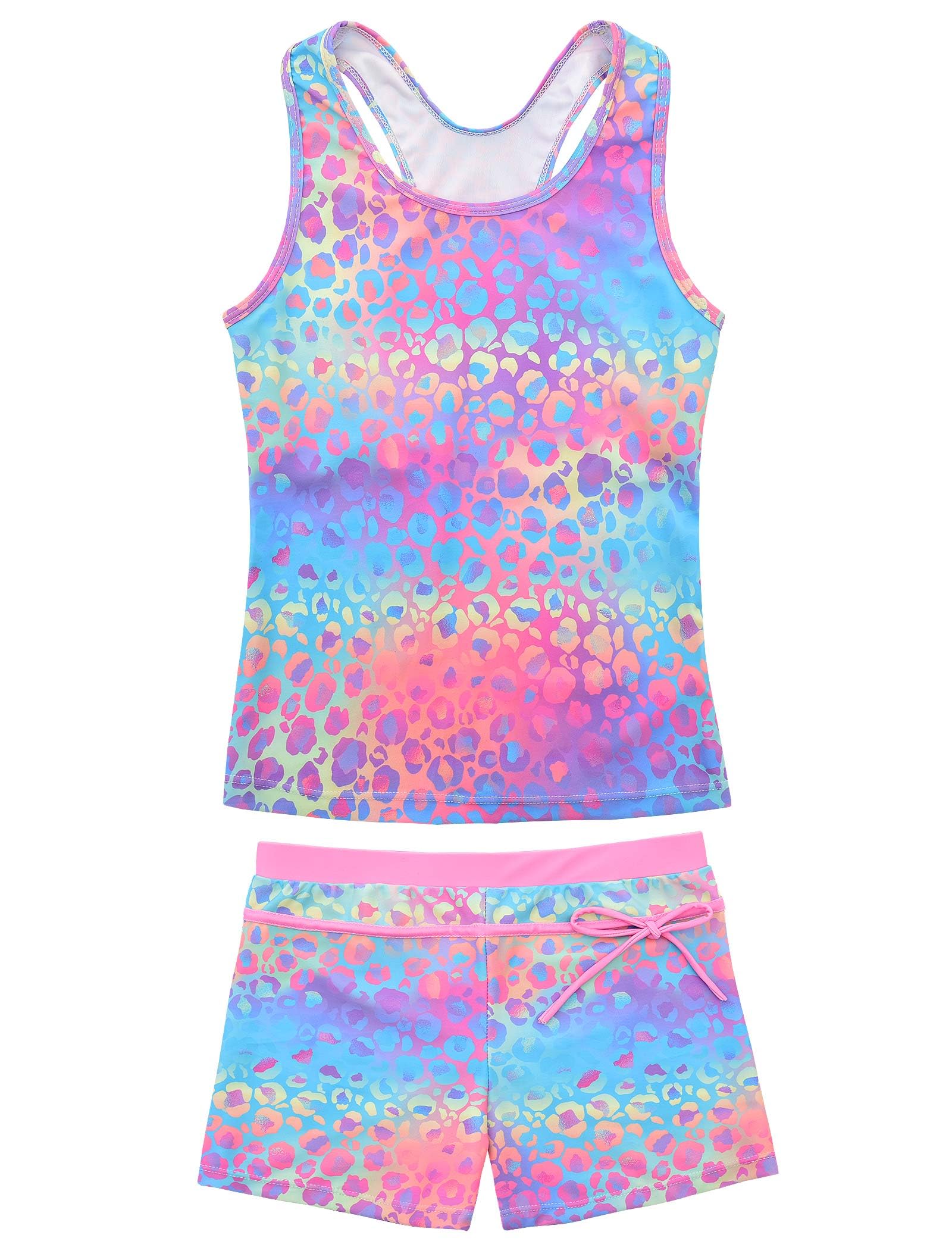 JerrisApparel Costume da bagno estivo da bambina, due pezzi, tankini