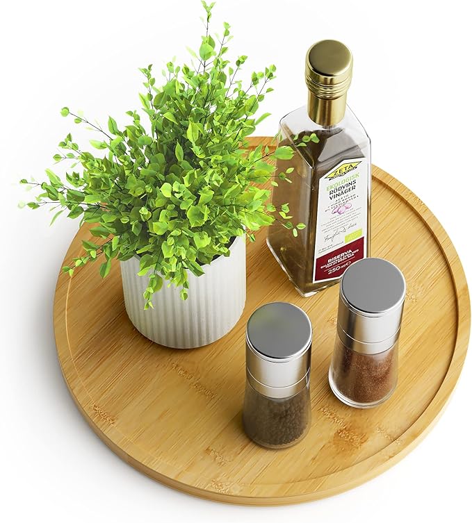 Lazy Susan Organize 10-Inch Non-Skid Bamboo