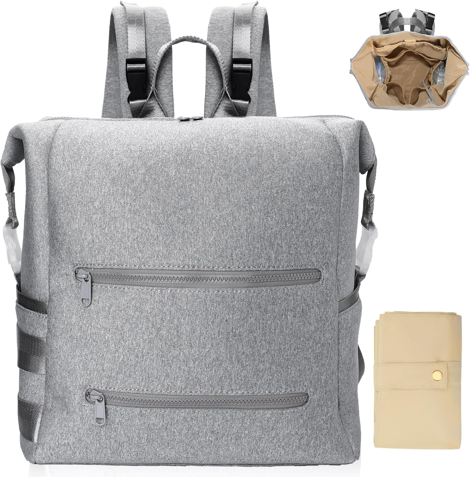 Omanmoli Diaper Bag Backpack, Large Neoprene Baby Bag for Boys Girls with 15 Diaper Bag Organizer
