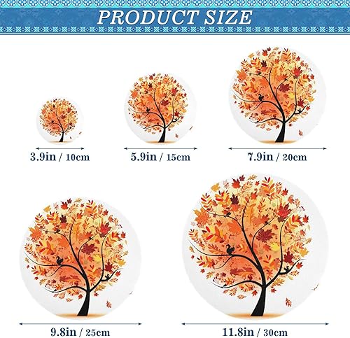 Miniatura 4 de Boccsty Cubierta reutilizable para cuenco de hojas de arce rojo otoñal, 5 unidades, fundas de alimentos para almacenamiento de alimentos, cubiertas