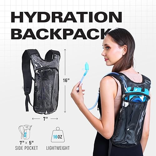 Miniatura 2 de Sojourner - Mochila de hidratación, cubierta de agua de 2L incluida para festivales, raves, senderismo, ciclismo, escalada, carrera y más