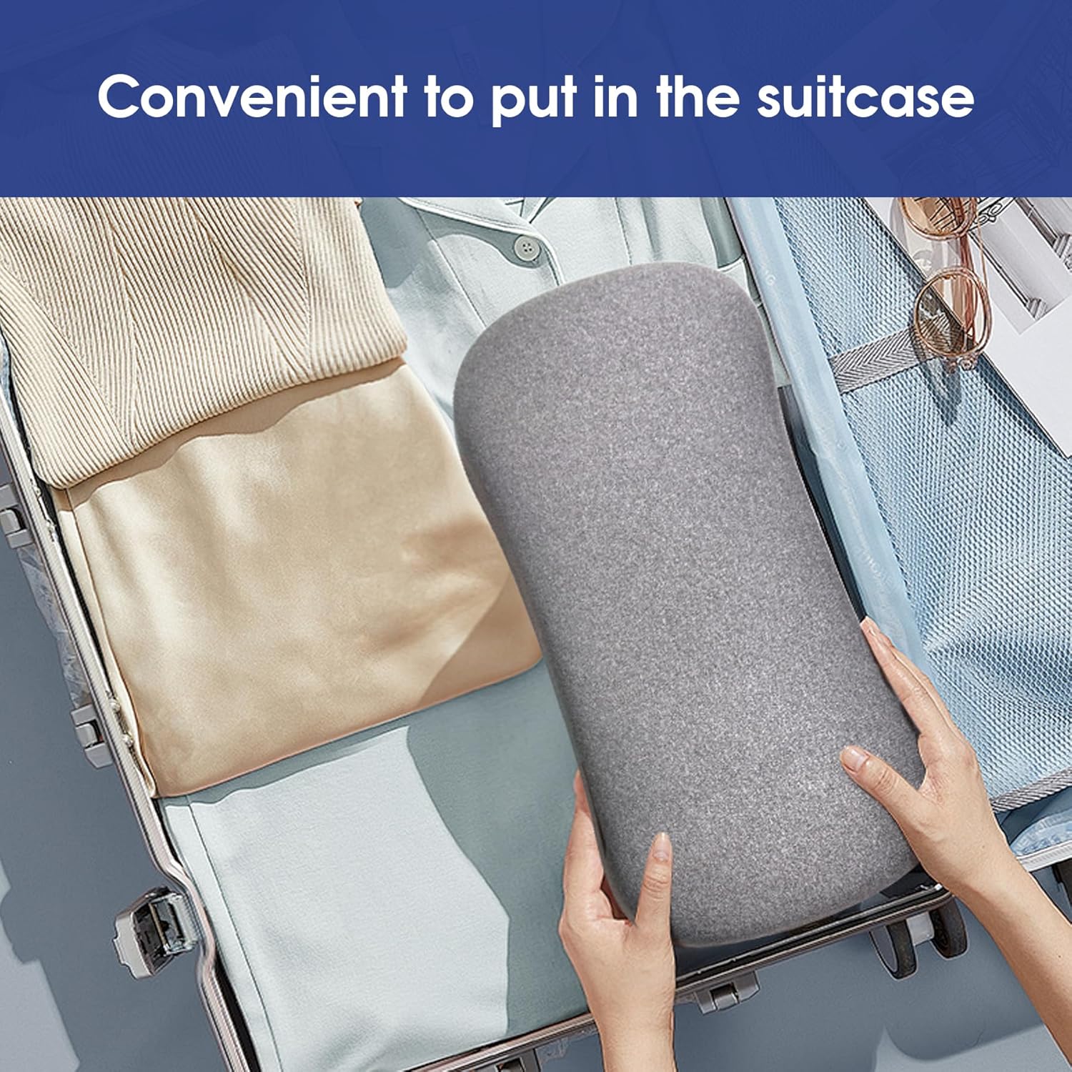 Cervical Neck Pillow for Pain Relief Sleeping, Small Neck roll Pillow Memory Foam for Stiff Neck Pain Relief, Neck Support Pillow Travel Bolster Pillow for Bed Pillow - Image 3