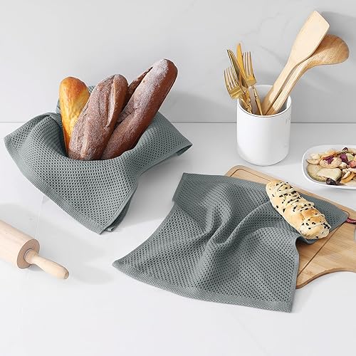 Miniatura 542 de Kitinjoy - Paños de cocina 100% algodón, paquete de 6 paños de cocina ultra suaves y absorbentes para secar platos, toallas de cocina de secado