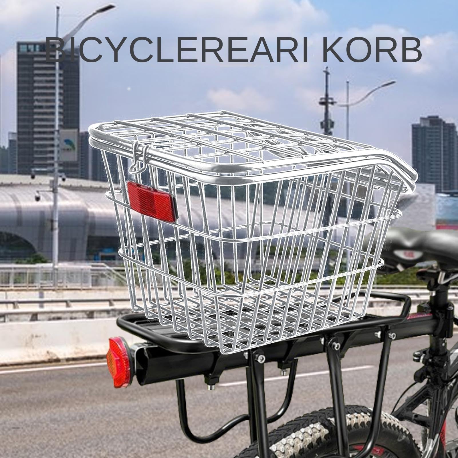 Cycle Rack metalowy kosz na rower górski z tyłu roweru górskiego o dużej pojemności do roweru górskiego o dużej pojemności, do szkoły, do plecaka, do szkoły
