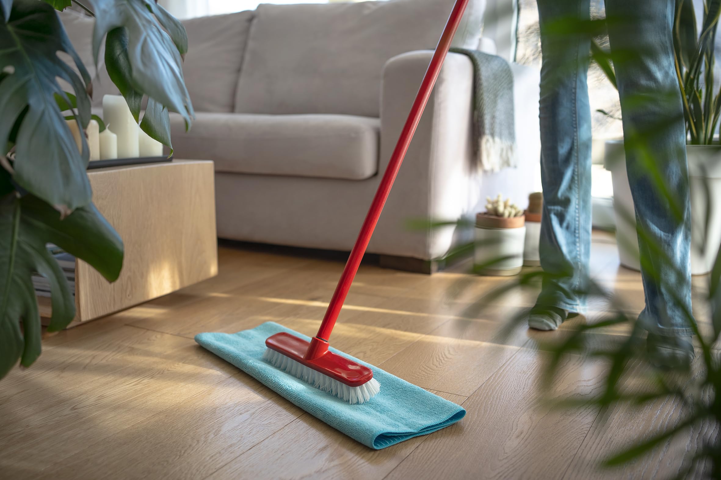SUPERFIVE, Panno Pavimenti 2in1, Panno Doppio Lato per Pavimenti Delicati e Sporco Ostinato, 12 Pezzi (6 Marrone e 6 Azzurro)
