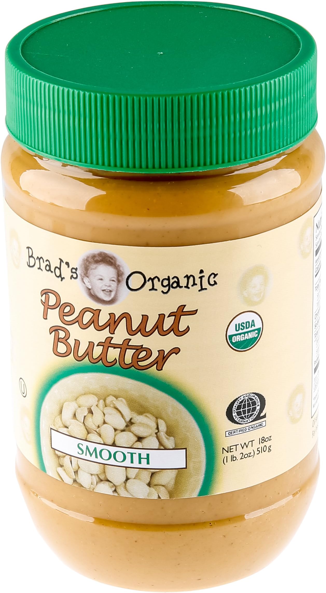 Amazon.com : Brad's Organic Peanut Butter - Smooth, 18 Ounce : Grocery ...