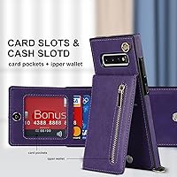Vista 7 de Funda para teléfono Samsung Galaxy S10 Plus con correa cruzada, tarjetero de cuero, con cordón, ranuras de crédito, cierre magnético, accesorios