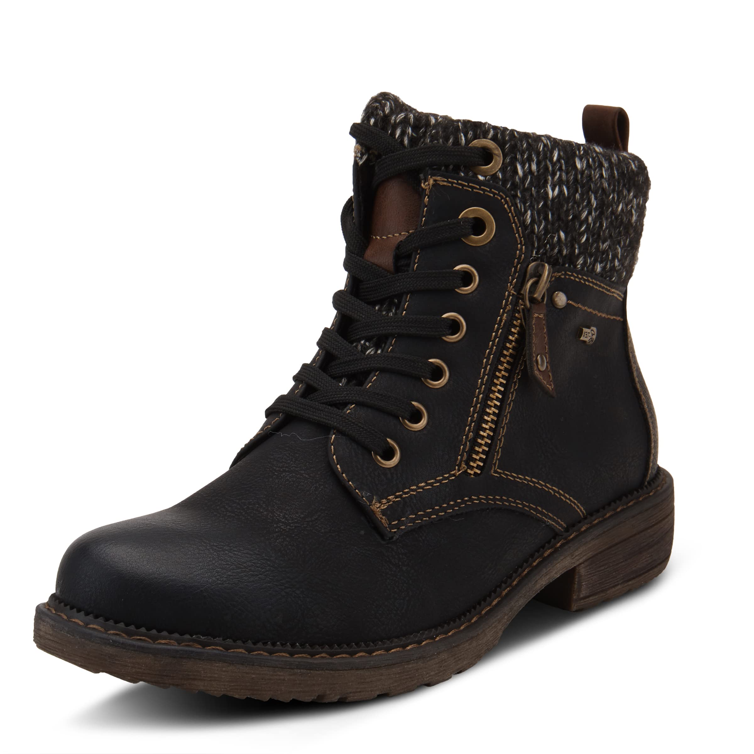 Spring Step Relife Khazera Womens Waterproof Ankle Boots with Full-Length Zipper Western Outdoor Style