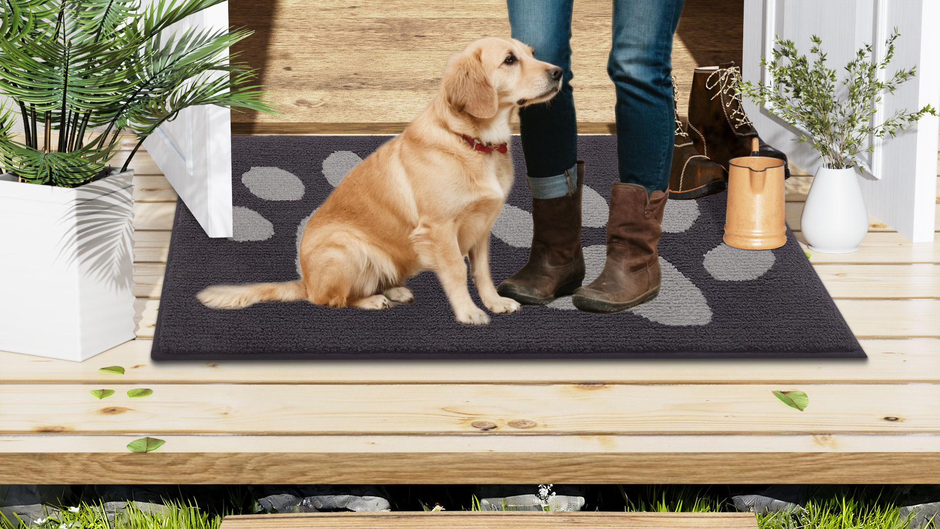 Wasbare Deurmatten met Vuilvanger 62 x 110 cm Sterke, Antislip en