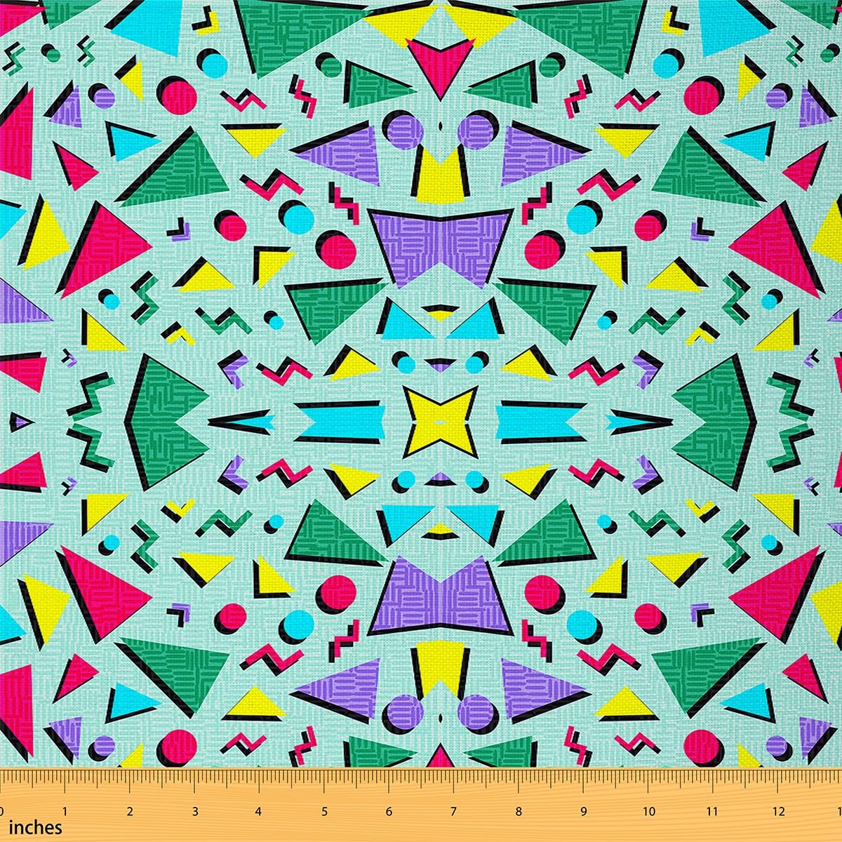 80s 90s Memphis Fabric by The Yard Memphis Geometric Vintage Fashion Upholstery Fabric for Chairs Modern Art Colorful Abstract Green Waterproof Outdoor Fabric 10 Yards (L920*W150cm) — image 1