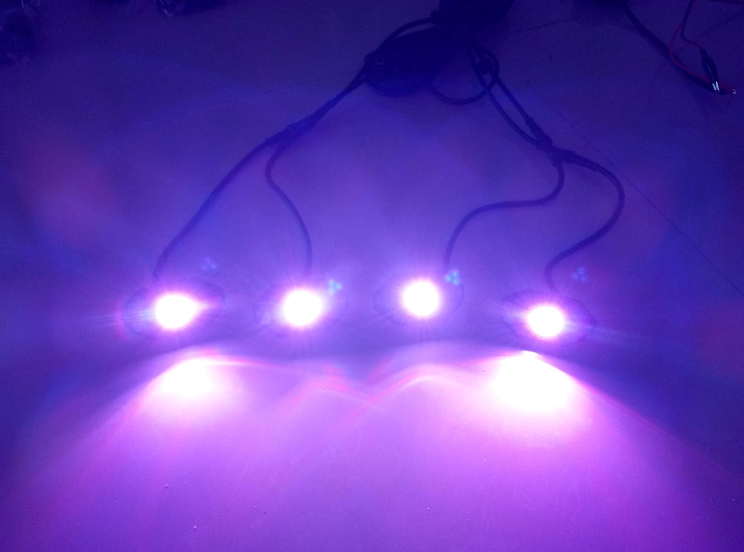 Dream Chasing 4 Pods LED Rock Light with Bluetooth Controller,Timing Function,Music Mode for Car Truck ATV UTV SUV Offroad Boat Underbody Glow Trail Rig Lamp LED Neon Underglow Light