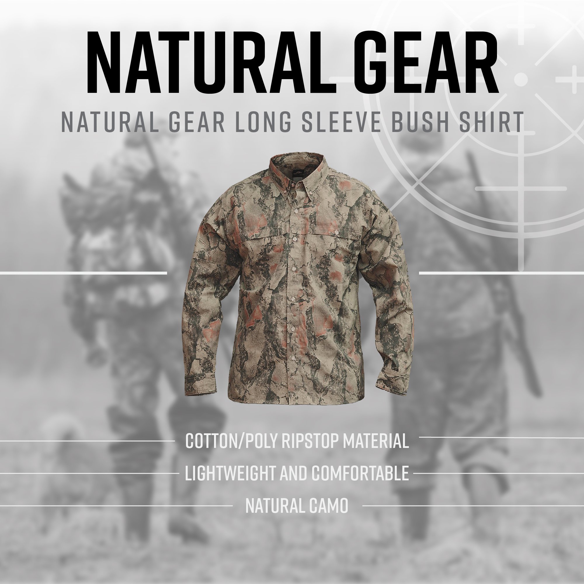 Amazon.co.jp: Natural Gear タクティカルブッシュシャツ 迷彩長袖 