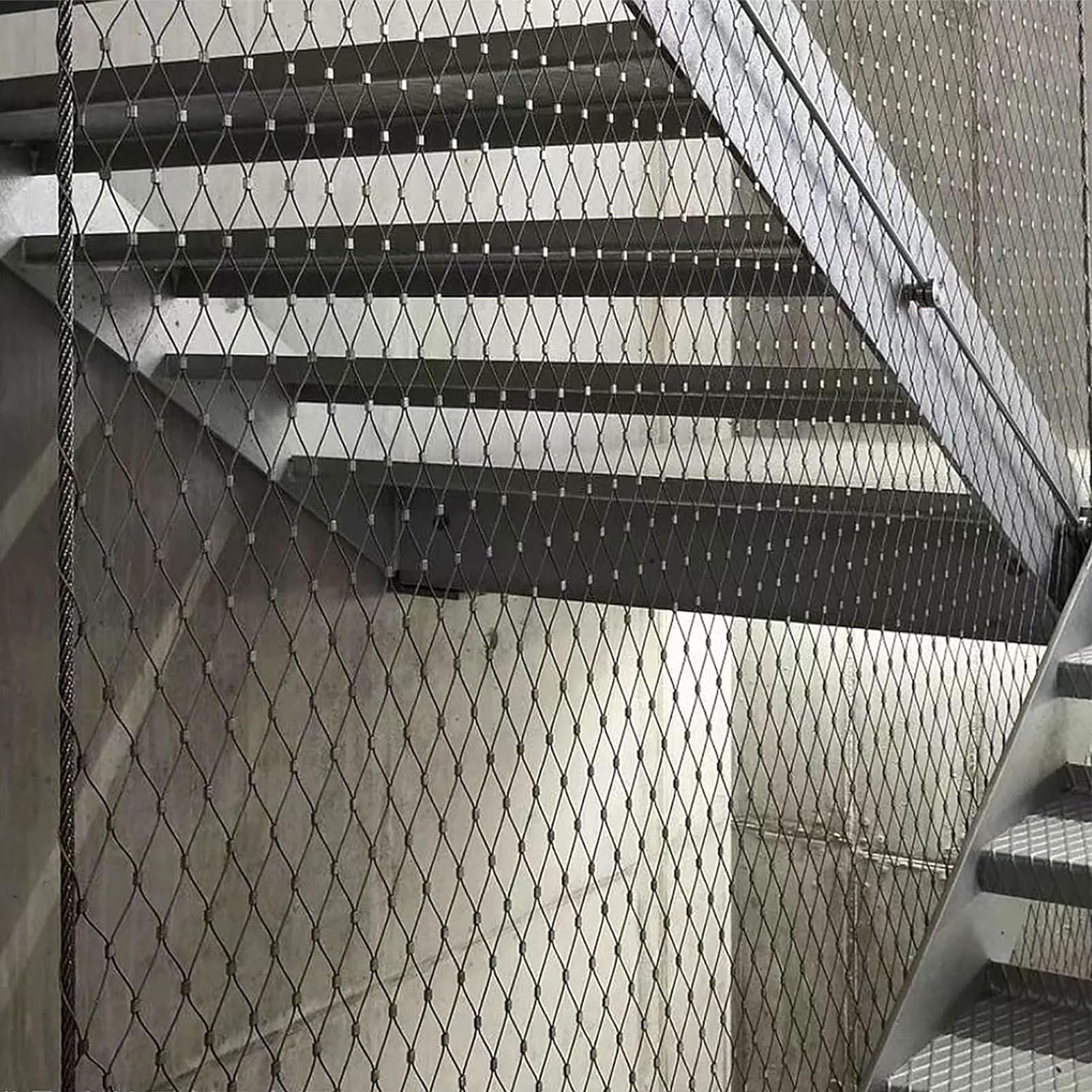 Inoxidable Malla de Cable, Red de Seguridad para Balcones | Mallas de Tamaño Uniforme para Vallas de Jaula, Balcones, Escaleras, Colegios y Exteriores(0.6x9m/1.97x29.52ft)