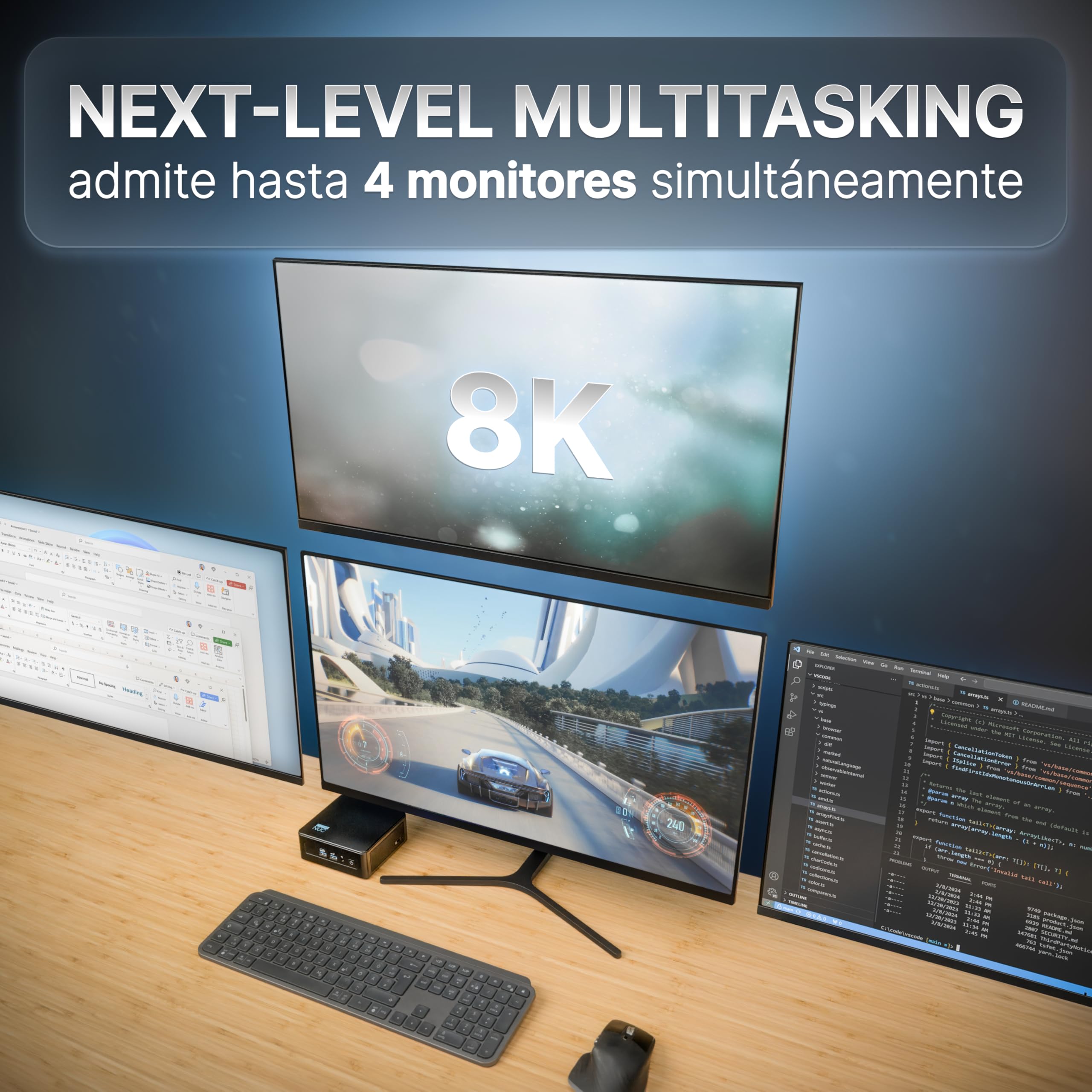Pro Intel® Core-i3 12ª Gen. • Mini Ordenador de sobremesa NUC 12 Pro • 6 núcleos, hasta 4,4GHz • 8 GB RAM, 256 GB SSD • WiFi 6E, BT 5.3, TB 4 • Windows 11 Pro • Mini Ordenador de sobremesa