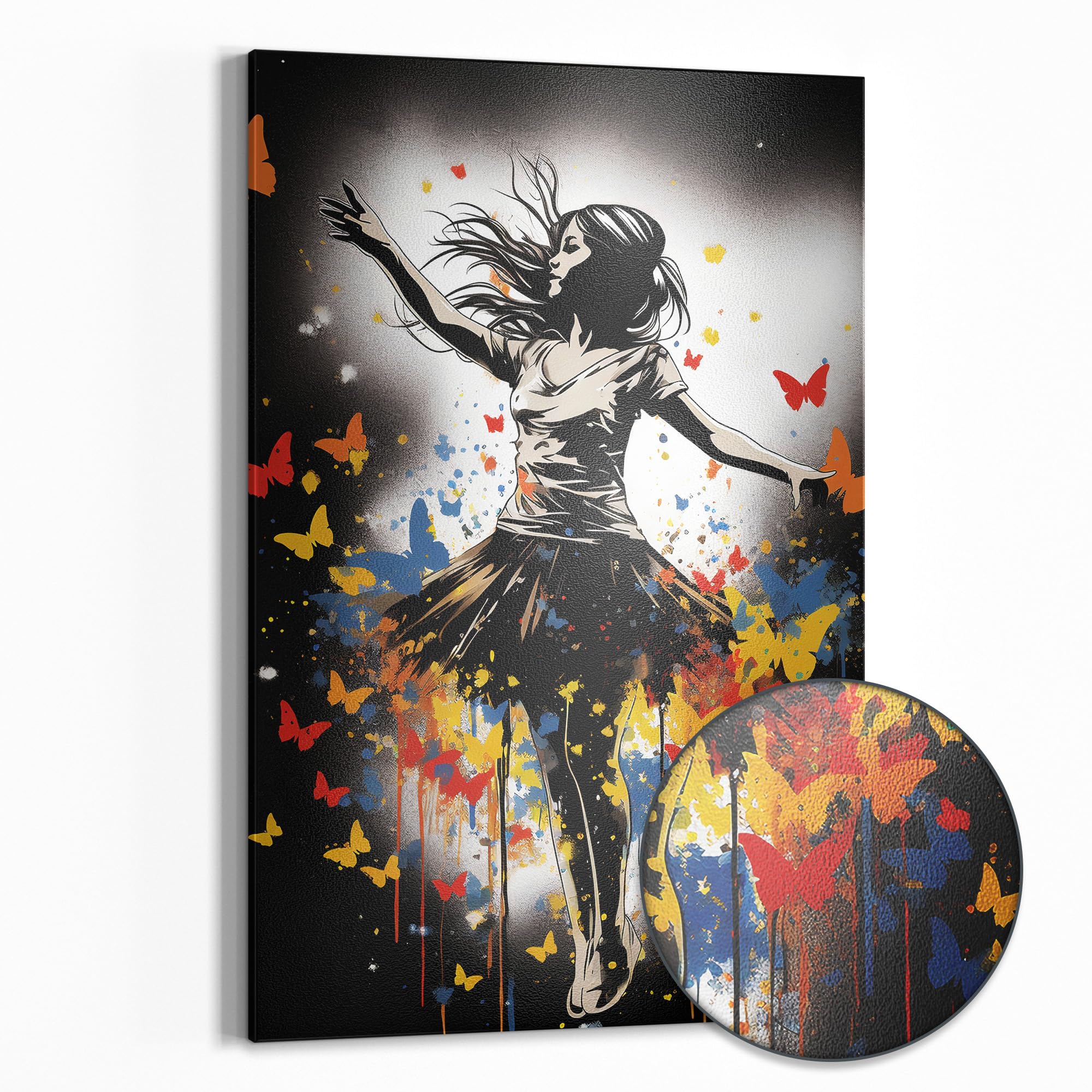 Metalowa tablica magnetyczna, wymiary 60 x 90 cm, motyw "dziurkacz motyla", tablica suchościeralna na wszystkie magnesy, tablica magnetyczna do kuchni i biura, designerska tablica magnetyczna