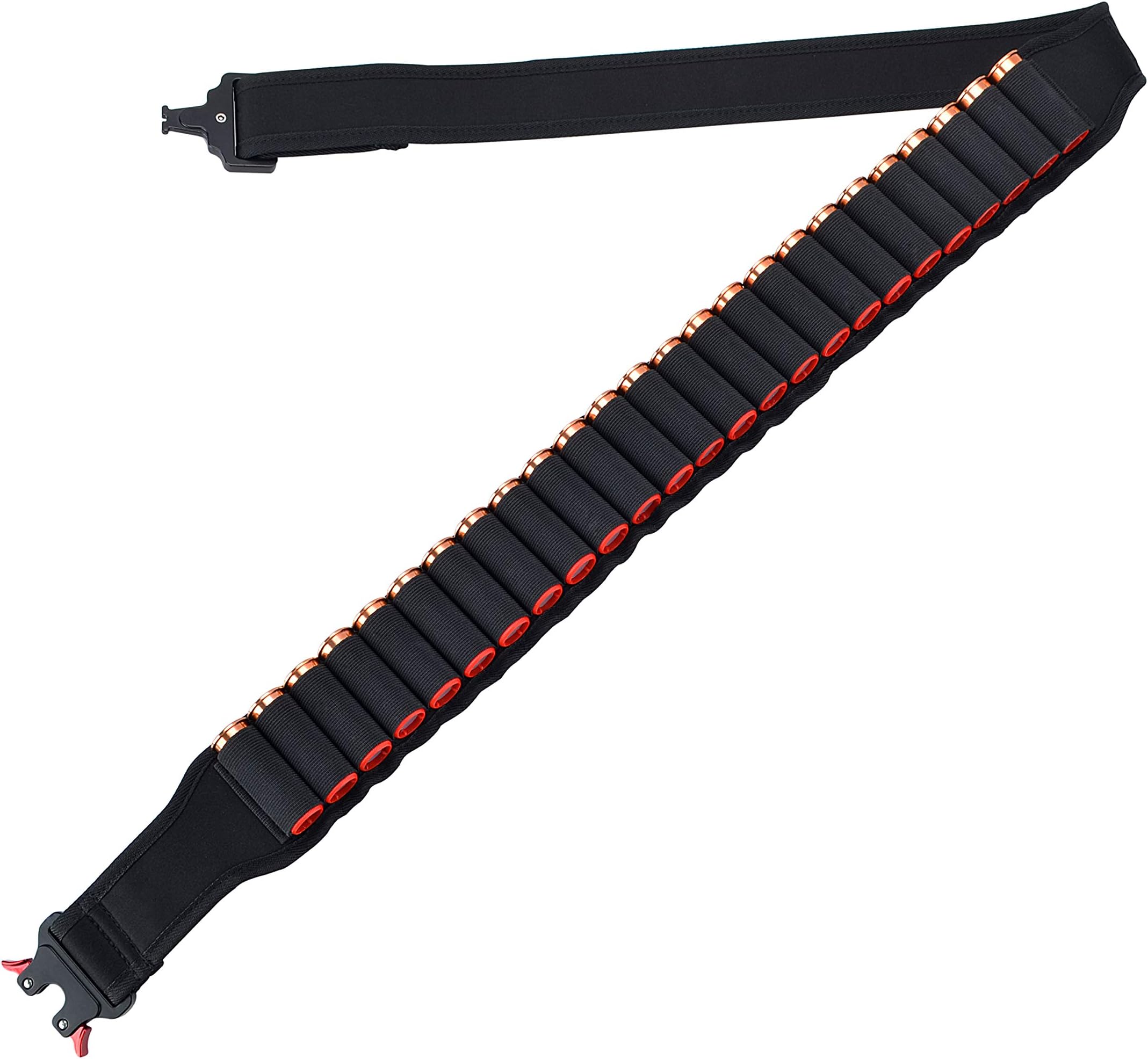 BOOSTEADY Black Shotgun Belt with Shell Holder, Non-Slip Adjustable Ammo Holder for Shotgun - Shotgun Shell Bandolier Hold 25 Shells