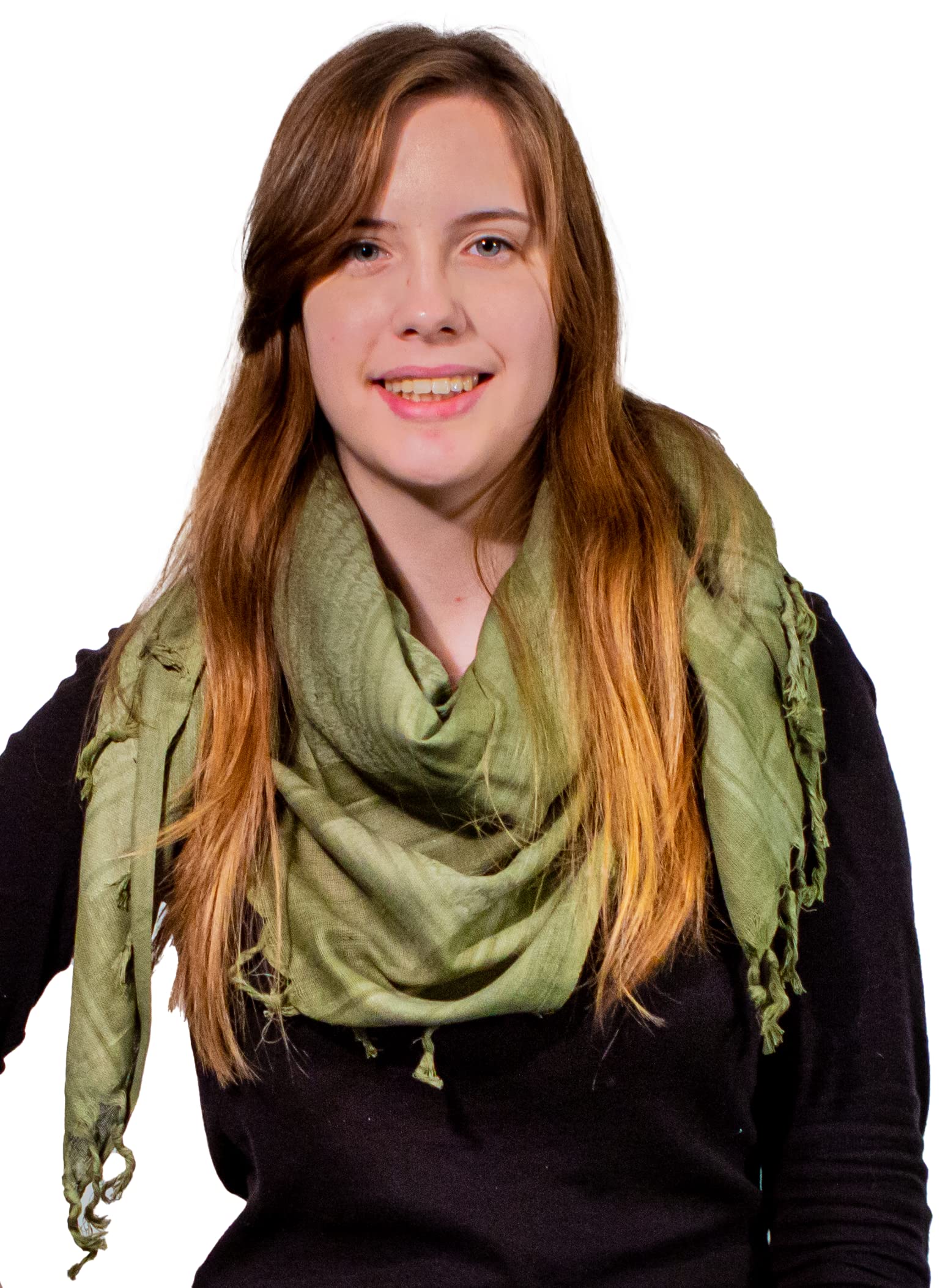 Retro Seventy2 Unisex Plain Green Ladies Pure Cotton Shemagh Scarves Womens Winter Wrap Arab Scarf Keffiyeh Shawl (Plain Green)