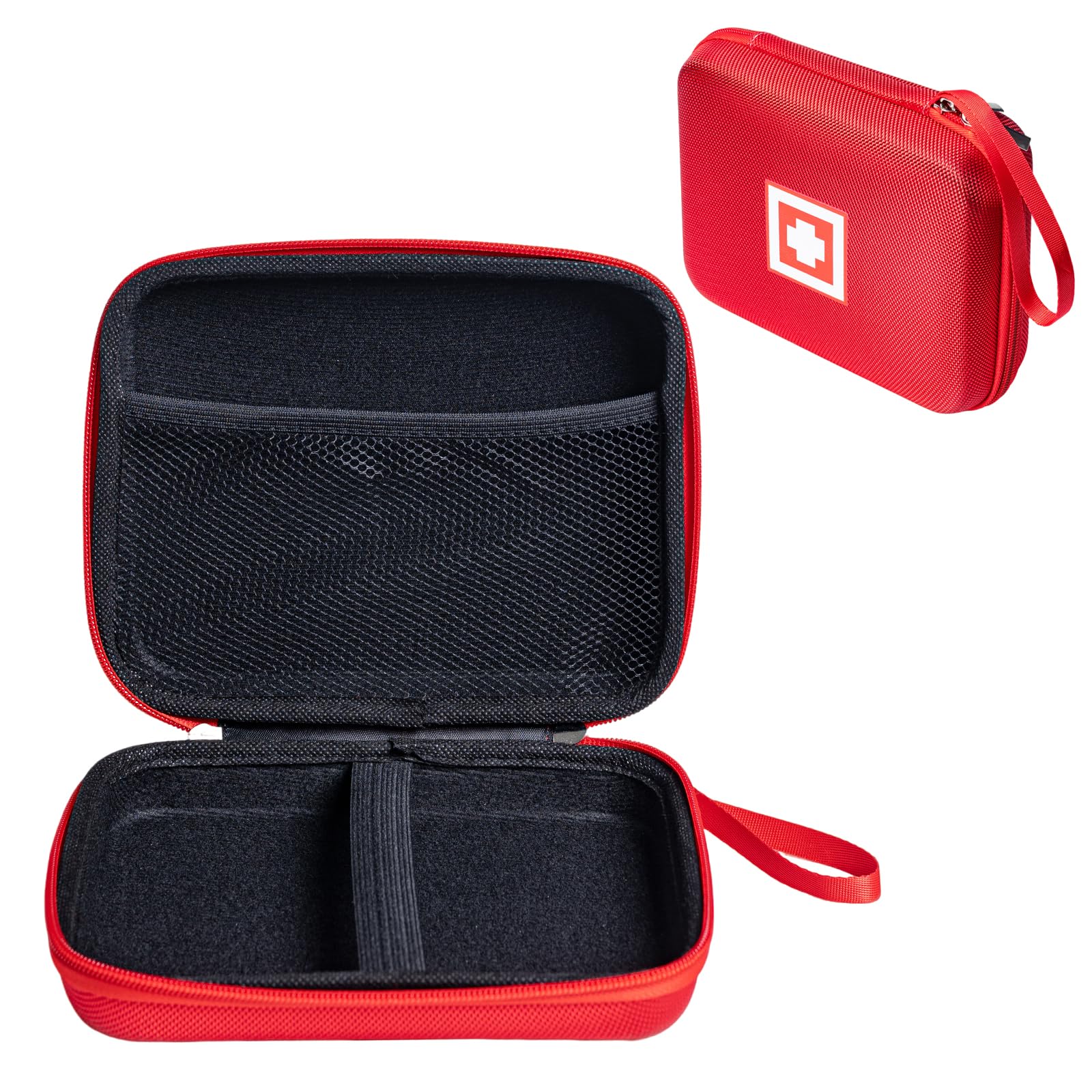 Gealaek Protective Carrying Case for Portable Nebulizer, Travel Medical Bag with Hard Shell for Inhaler Spacer, Masks, Asthma Accessories Emergency Medicine Storage Bag for Kids and Adults (Red)