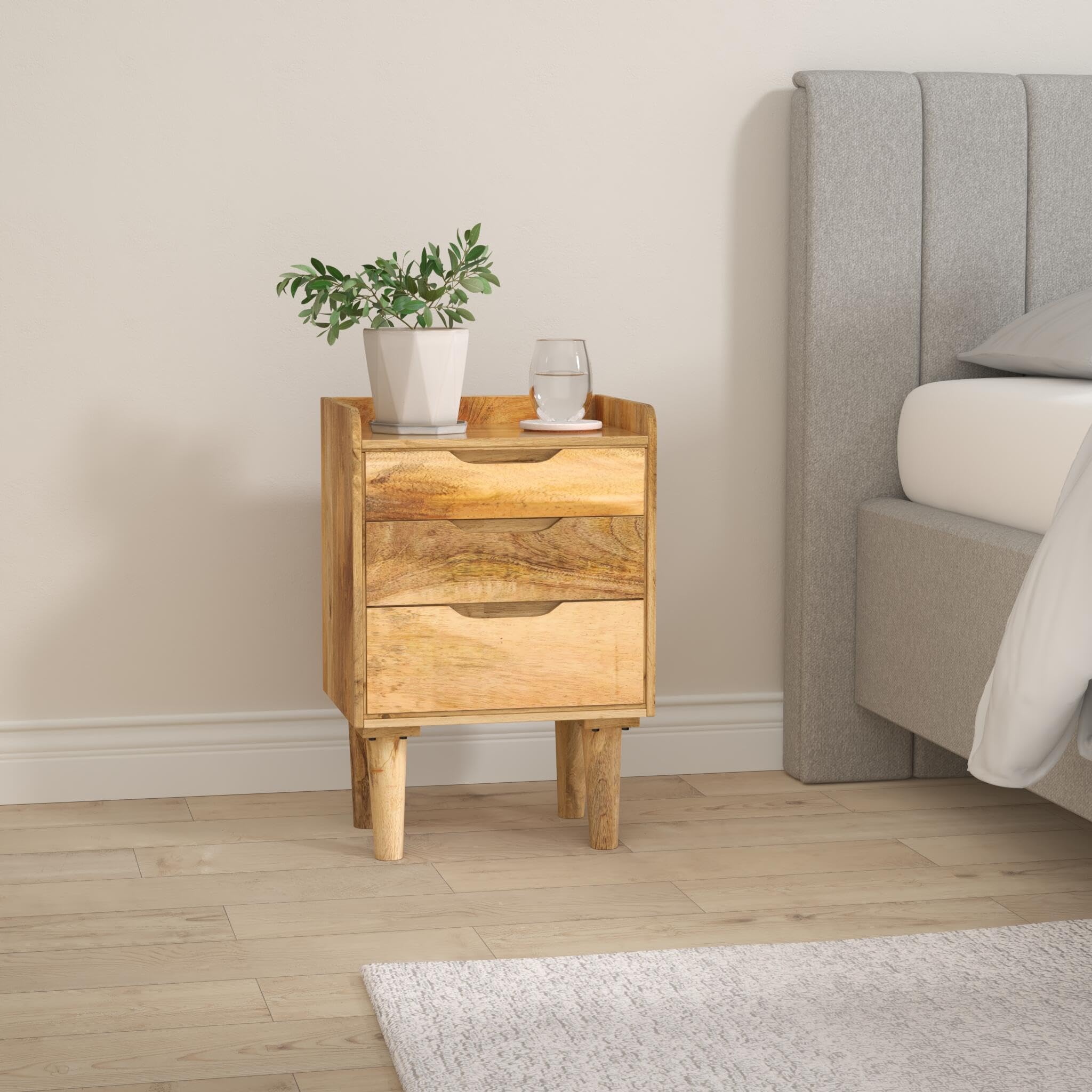 vidaXL Table de Chevet Bois de manguier Massif 40 x 30 x 59,5 cm
