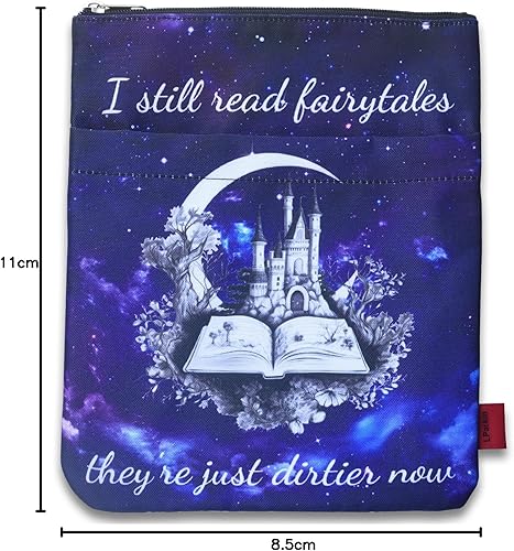 Miniatura 9 de LParkin Funda de libro con cremallera, I Still Read Fairytales Are Just Dirtier Now Book Protector, Bolsa protectora de tela lavable, 11 x 8.5