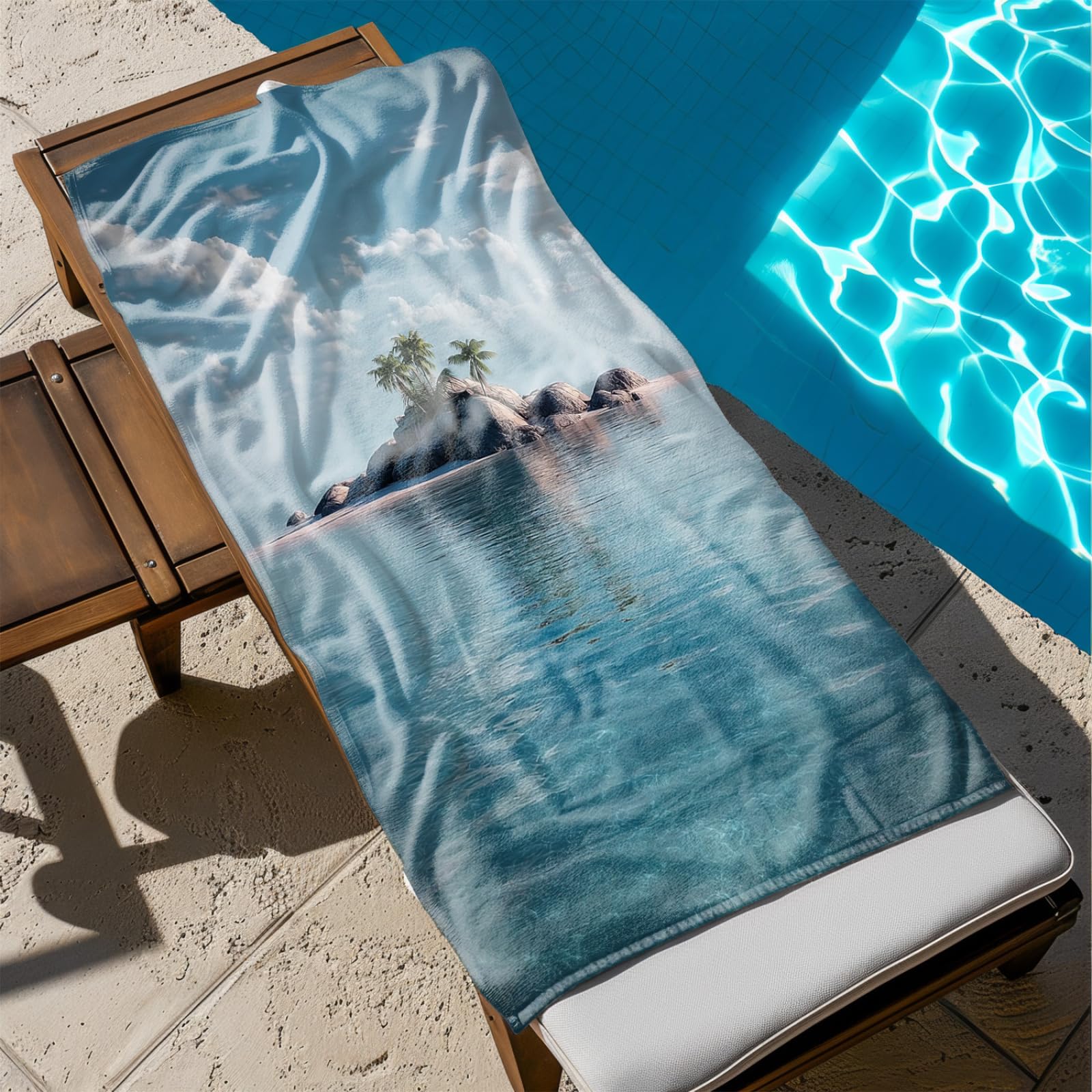 Generisch Toalla Playa Grande 100X200 Azul Mar Cielo XXL Secado Rrápido Toalla Manta de Playa para Mujer Deportes Viajes Sauna Y Piscina