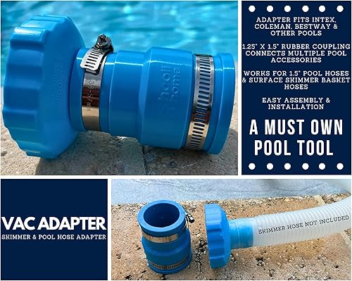 Miniatura 2 de Adaptador de manguera de vacío para piscina, conector de repuesto Intex Adapter B, se adapta a múltiples accesorios de manguera de desnatador de