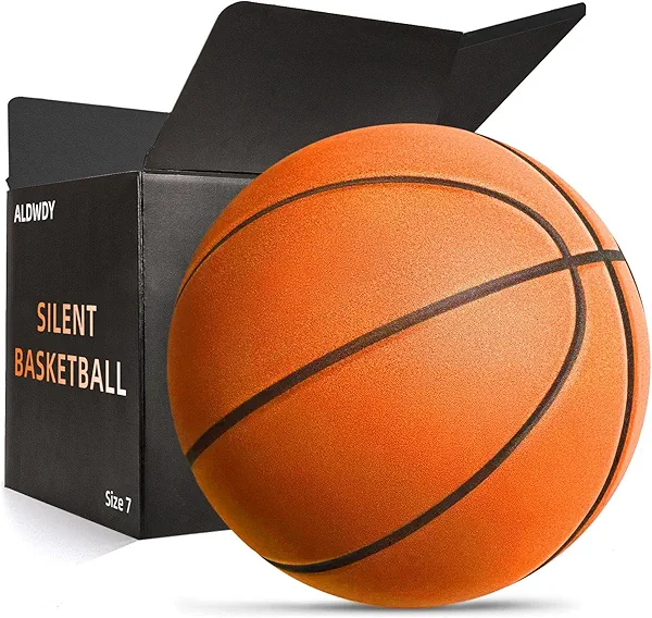 ALDWDY Silent Basketball Size 7 (29.5") – Grooved Airless Indoor Basketball for Quiet Dribbling and Indoor Training, Pro PU Foam Ball – Real Feel Higher Bounce Quieter