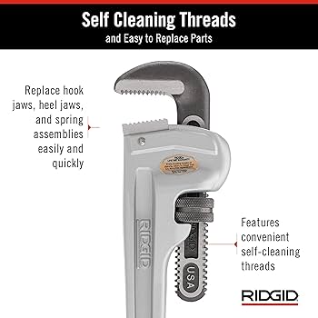 RIDGID 31100 Model 818 Aluminum Straight Pipe Wrench, 18