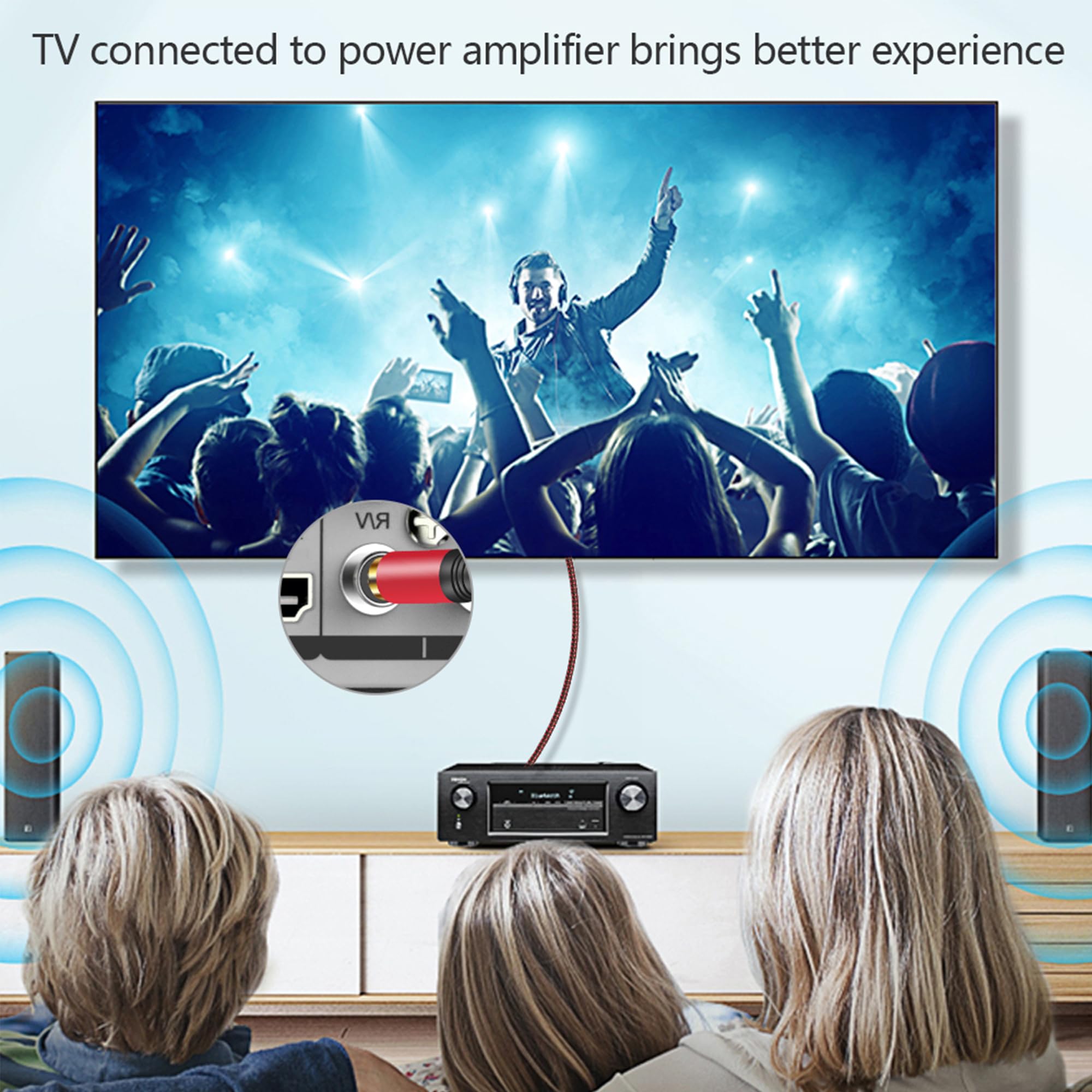 Digitales Koaxial-Audiokabel, 1 Cinch-Stecker auf 1 Cinch-Stecker, Subwoofer-Kabel, geflochtenes Nylon-Cinch-Videokabel für Subwoofer, Heimkino, HDTV, HiFi-Systeme (91 cm)
