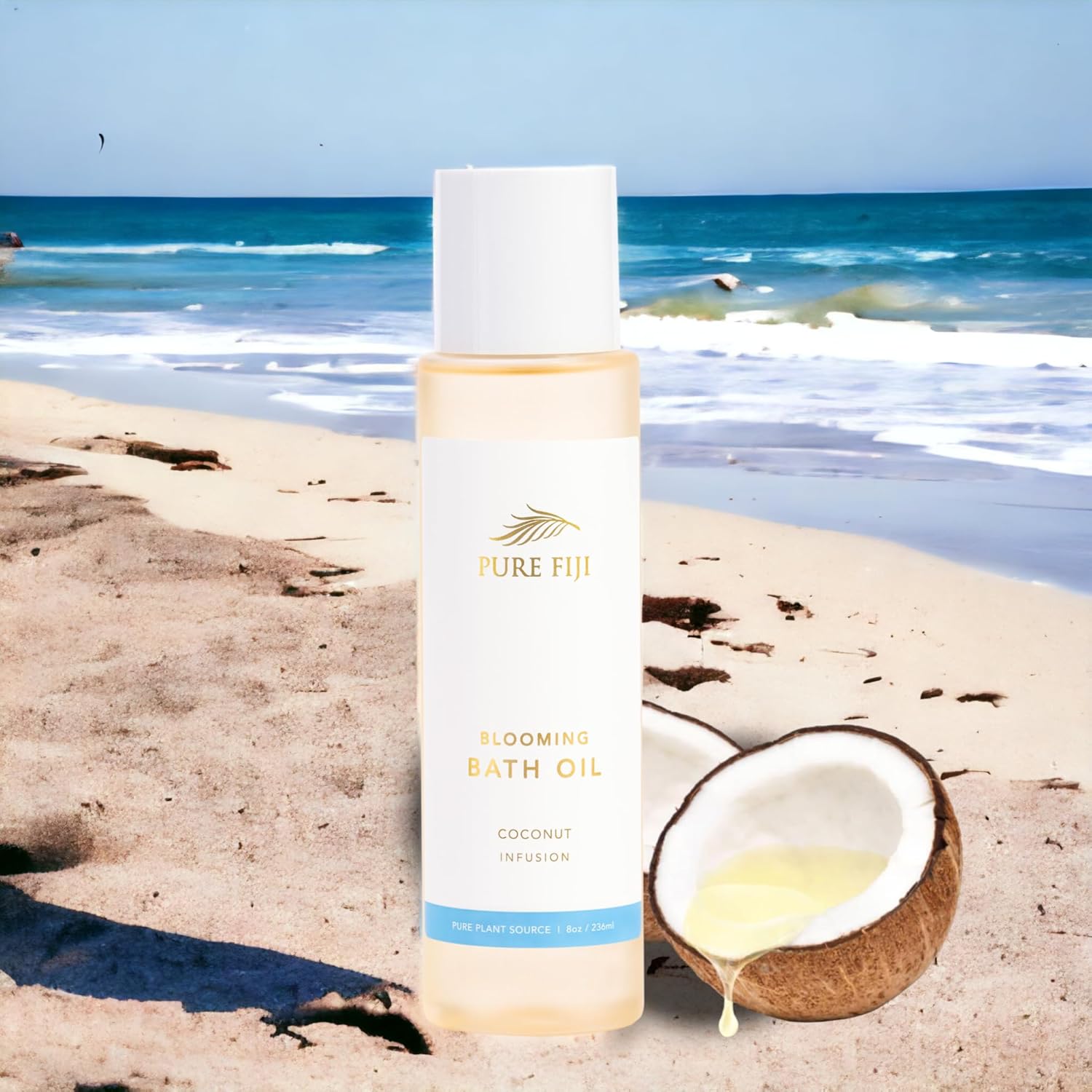 Pure Fiji Bath Oil, Conditioning Body Moisturizer with Natural Ingredients Bath Essential for Women Moisturizing Bath & Body Oil - Coconut (8oz/236ml) - Image 7