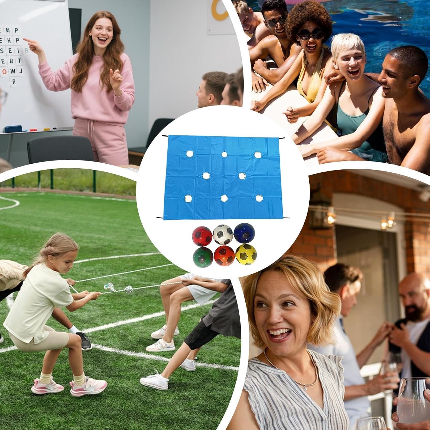 Game with Holes for Teamwork,Fun Team Building Games for Business & Learning | Outdoor Sports Challenge Toys for Community Events