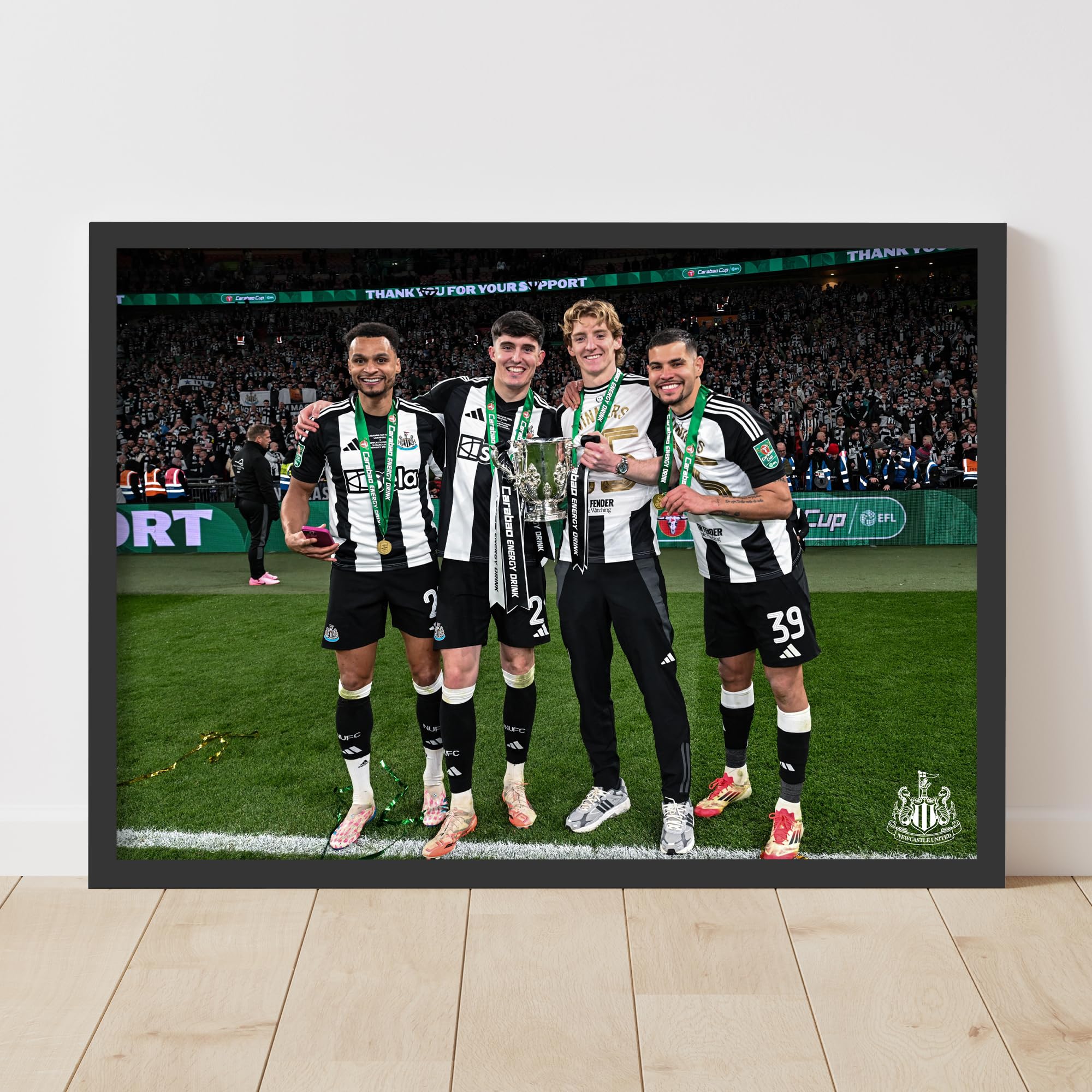 Themed Newcastle United Cup Winners Print - Group with Trophy Poster (29.7cm x 42cm - A3)