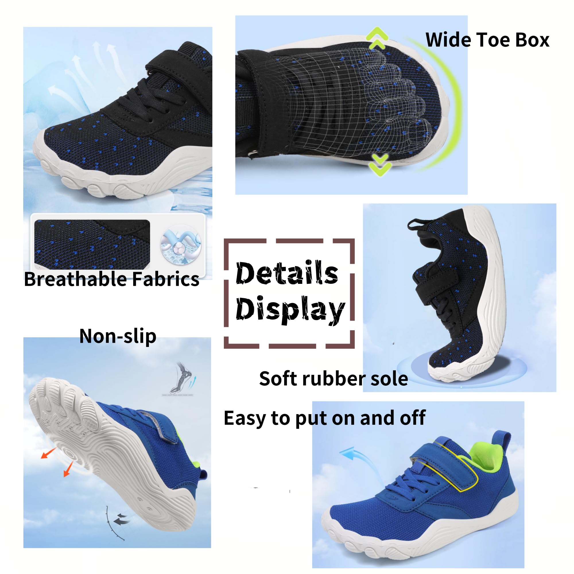 Enfants Chaussures Minimalistes Barefoot Chaussures de Trail Running Enfants 25-38 EU