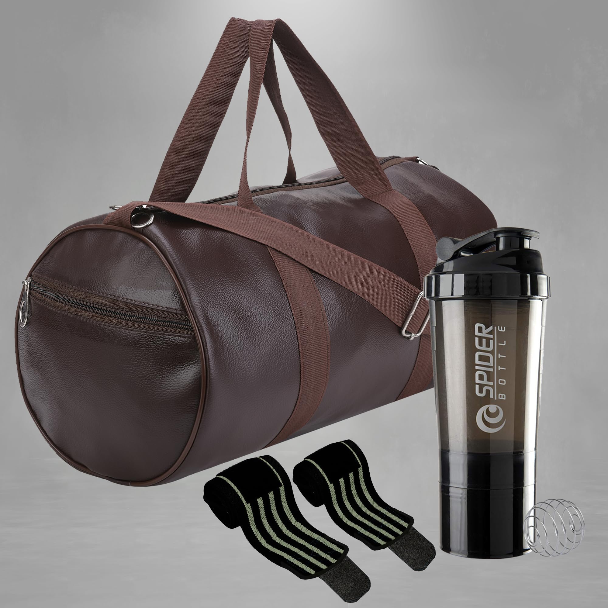 TRUE INDIAN Gym Shaker With Gym Bag & Wrist Band For Men Workout Fitness Kit For Gym Shaker Bottle 100% Leak Proof 500ML Wrist Gym Supporter Band Trawler Bag (BPA Ball Free) (Black)-image-18