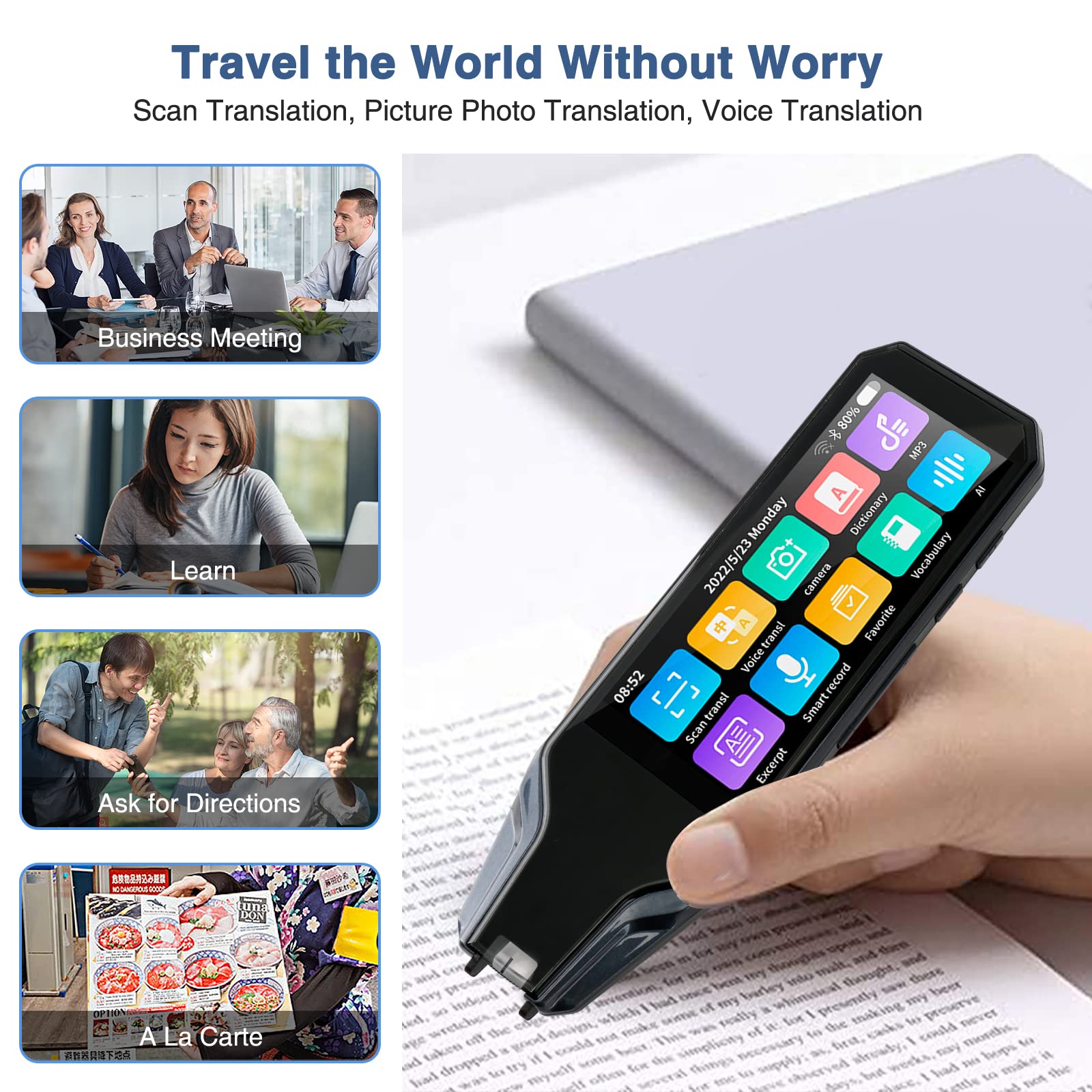 Penna Traduttore JOJOCY Con Schermo 3.7" - 142 Lingue Online, 10 Offline, Per Studio E Viaggi - Foto 7