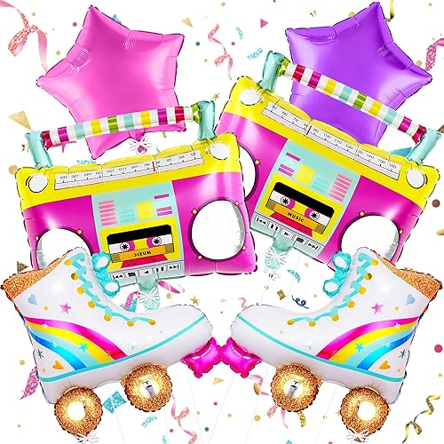KatchOn Juego de globos de patinaje de 22 pulgadas paquete de 8 globos de caja de boom Suministros de fiesta de patinaje para decoraciones de feliz