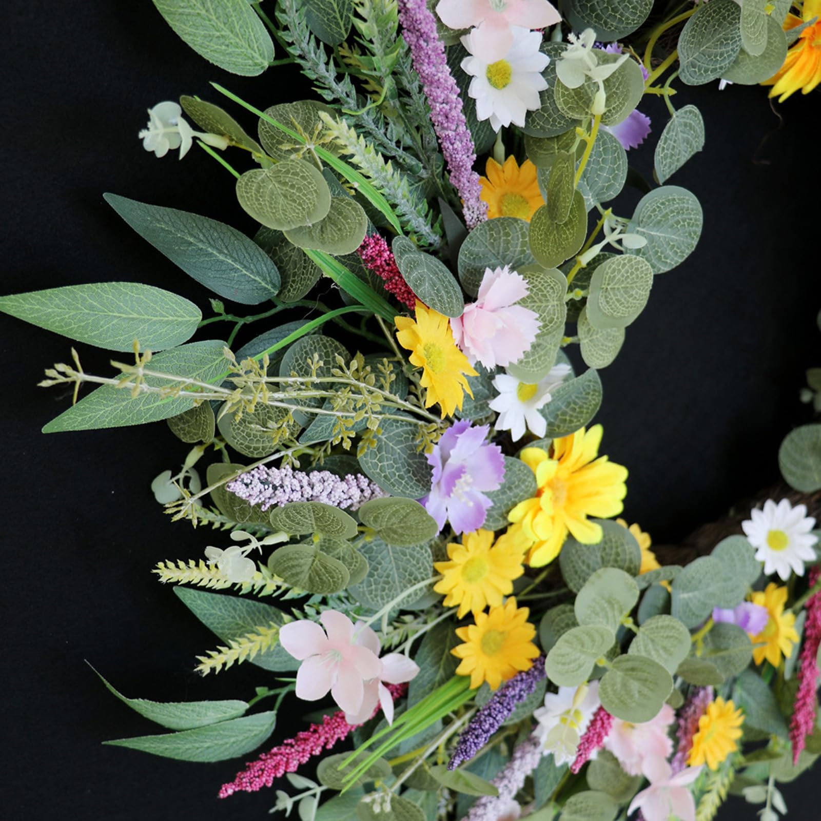 Ghirlanda di fiori artificiali da 58 cm, per interni ed esterni, fiori realistici, decorazione per matrimoni, San Valentino, fiori primaverili