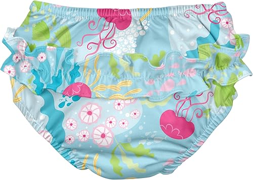 Miniatura 2 de I Play. by Green Sprouts - Pañal de traje de baño reutilizable y absorbente con volantes para niña, Ruffle Snap Pañal absorbente reutilizable, 12
