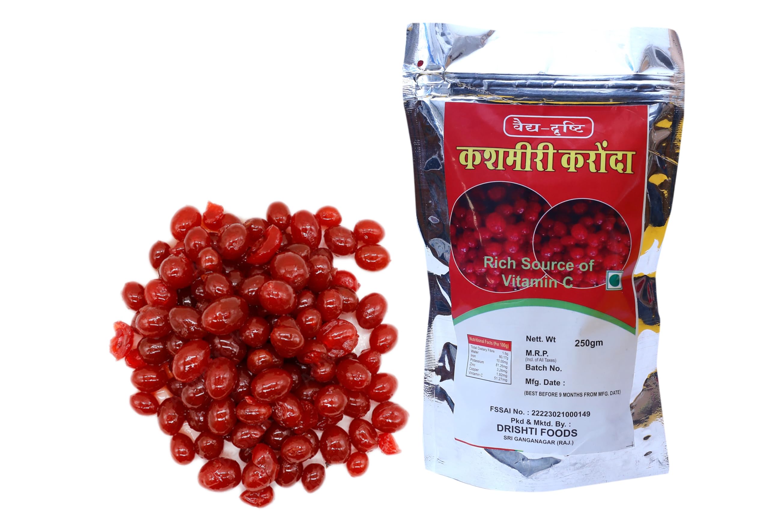 Vaidh Drishiti Homemade Delicious and Organic Sweet Cherry Karonda Murabba (Cherry Fruit, 500 g) (B0D5MDYPQ2) Amazon Price History, Amazon Price Tracker