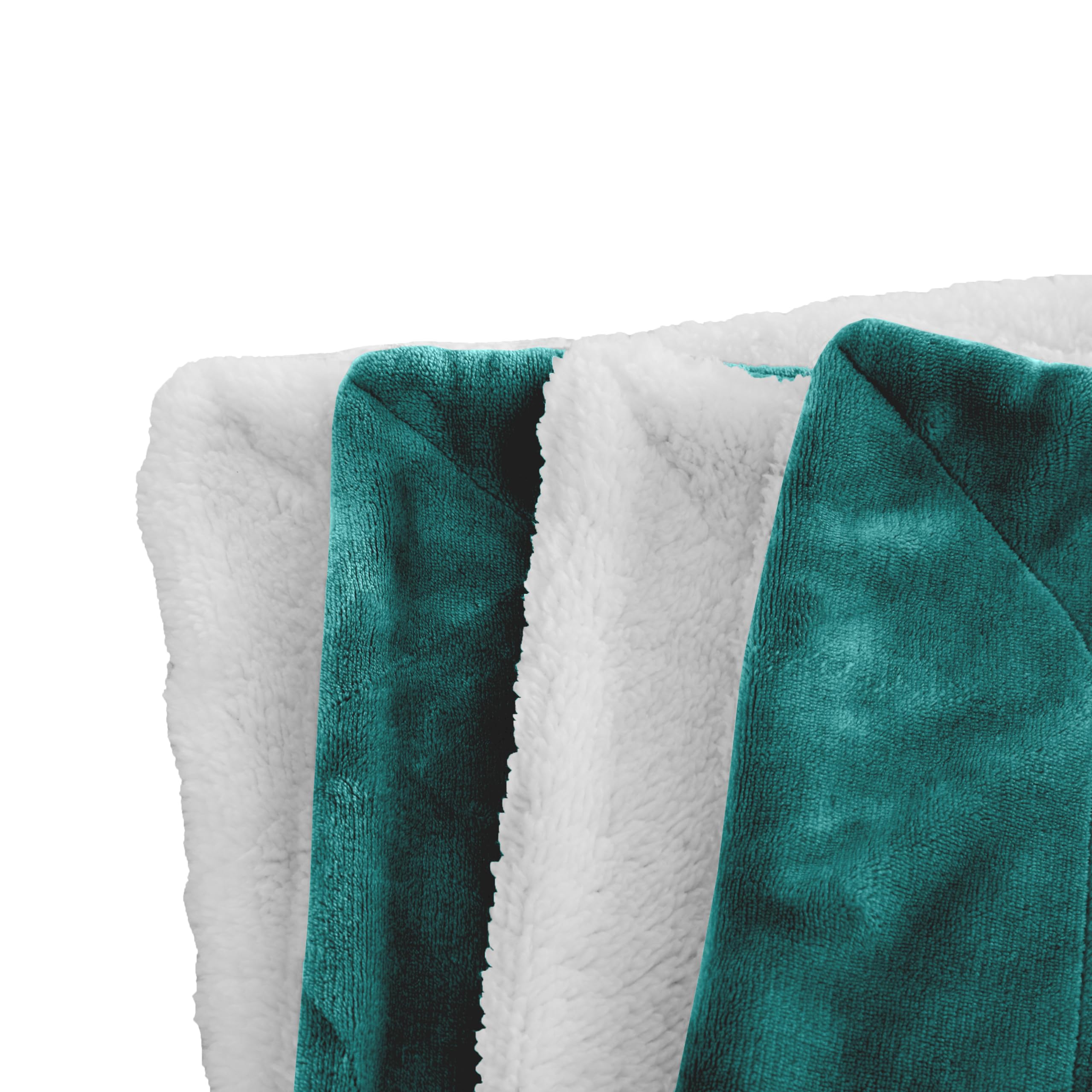 TAFTS Coperta Reversibile In Pile E Sherpa, 510g/mq, Morbida E Soffice, Azzurro Cielo, Per Divano E Letto
